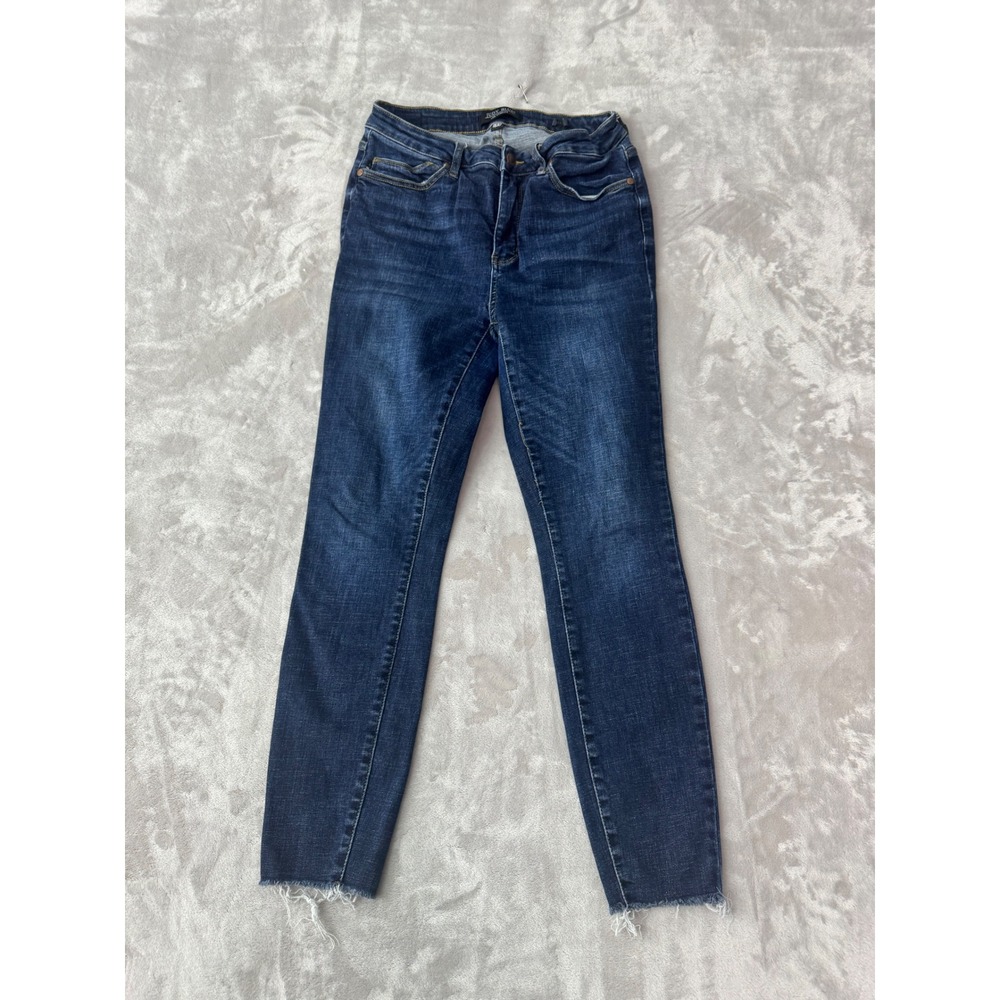 Judy Blue Skinny Fit Dark Wash Raw Hem High Rise Jeans JB88527 Size 11/30